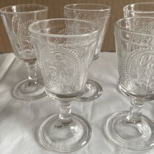 Cupid & Venus Cordial Glasses set of 5